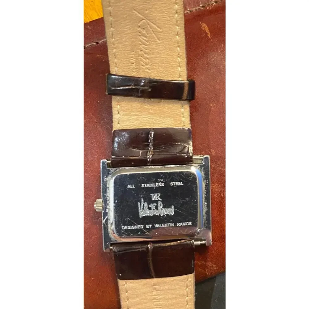 VTG Women's Valentin Ramos Watch, Silver Tone with Light Green Numbers
